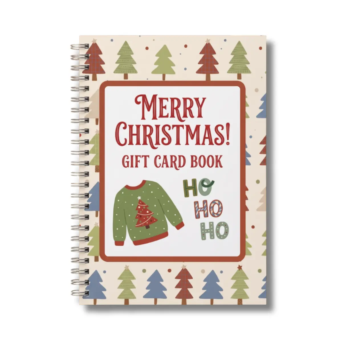 Christmas Gift Card Holder Book for Him, Spiral-Bound Write-In Keepsake for Holiday Gifting, 5 x 7 Inch, 1 Book
