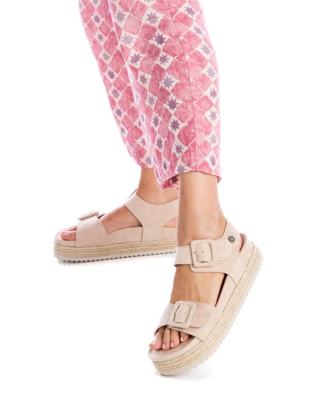 Women's Suede Flatform Sandals By XTI_170804_Medium Beige