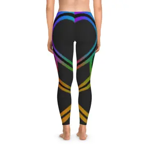 Rainbow Gradient Leggings Heart Butt Booty Lift Ombre Neon Body Sculpting Contour Gym Workout Stretchy Beautiful Cute Yoga Pants
