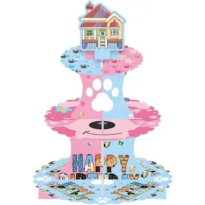 Birthday Cupcake Stand, Cartoon Birthday Party Supplies, Cute Dog Dessert Stand for Baby Shower Birthday Party