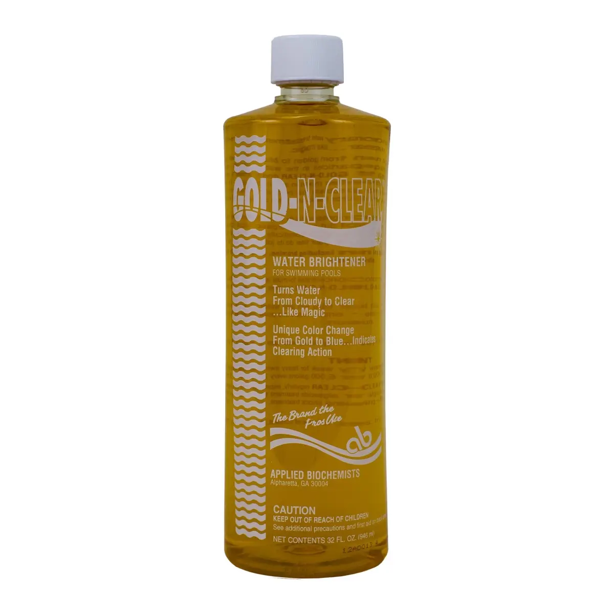 212 MAIN Advantis Technologies 1 qt. Applied Biochemist Gold-N-Clear Aquatic Clarifier - Aquatic Fitness Equipment Water Cleaner that Clarifies Water