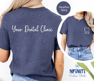Personalized Dental Clinic Pocket Print Shirt, Custom Name Dental Assistant Front Back Shirt, Dental Hygienist Customized Tee, Dentist Gift