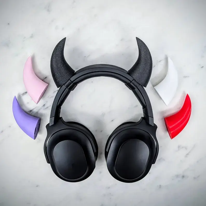 Demon Horns Headphone Attachment | Devil Cosplay Accessories | Horn for Headset