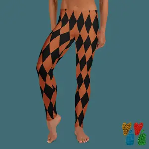 HARLEQUIN DIAMOND - PUMPKIN / fashion leggings, statement leggings, circus costume, halloween costume, matching outfit , yoga leggings, yoga