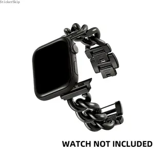 2026 NEW Stainless Steel Watch Band (Band Only), 1 Count Fashionable Cowboy Chain Watch Band for Men & Women, Replacement Watch Band for Apple Watch SE Series