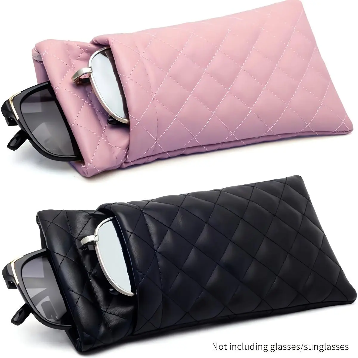 PU Leather Sunglasses Case, 1pc Portable Sunglasses Storage Bag, Glasses Case for Home Office Outdoor Travel, Portable Sunglasses Organizer