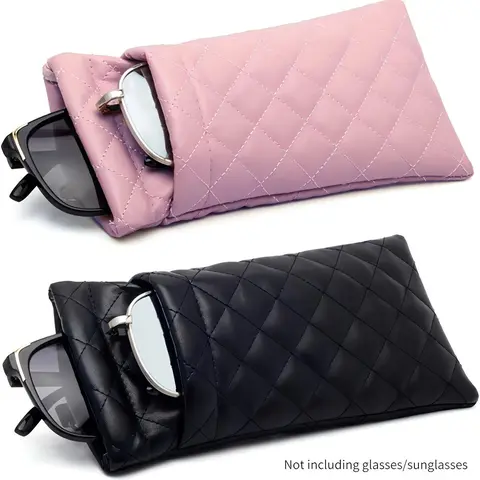 PU Leather Sunglasses Case, 1pc Portable Sunglasses Storage Bag, Glasses Case for Home Office Outdoor Travel, Portable Sunglasses Organizer