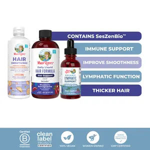 MaryRuth's Hair Growth Essentials & Lymphatic Support Bundle - Daily Liquid Hair Formula 16 oz - Hair Growth Max 15.22 oz - Lymphatic Support Herbal Blend1o