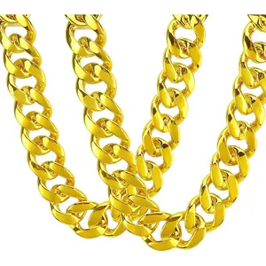 2Pack Big Chunky Plastic  Hop Chain for Men,    Turnover Chain 90s Necklace Costume Accessory