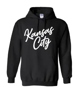 Black Kansas City Script Hoodie