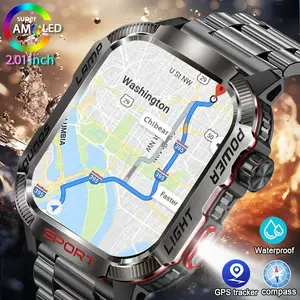 New GPS Smart Watch Men Flashlight Compass comfortable Waterproof 600mAh Battery Outdoor supply Sport Tracker wireless Bluetooth Call Smartwatch step count wireless charger   smart display fitness watch pedometer blood pressure sleep monitor real-time