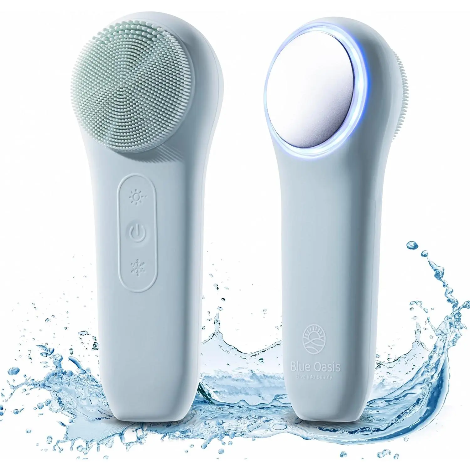 Facial Cleansing Brush, Rechargeable Electric Face Scrubber, Waterproof Silicone Face Brush Cleanser w/Fast USB-C Charger, Massaging & Exfoliating Face Wash Brush for Men & Women (Beige)