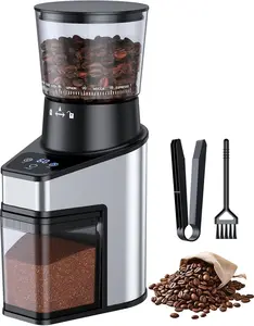Burr Coffee Grinder Electric, Coffee Bean Grinder with 60 Adjustable Grind Settings for Home Use, Espresso Grinder with 60s Precision Timer & 1-8 Cup, Anti-static, Stainless Steel, Black
