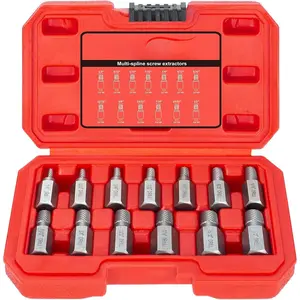 13 count Screw Extractor Set, Hex  Multi-Spline Easy Out Bolt Extractor Kit Stripped Allen Screw  Chrome Molybdenum Alloy Steel Remover Tool for Broken Rounded Rusted  Screws Nuts