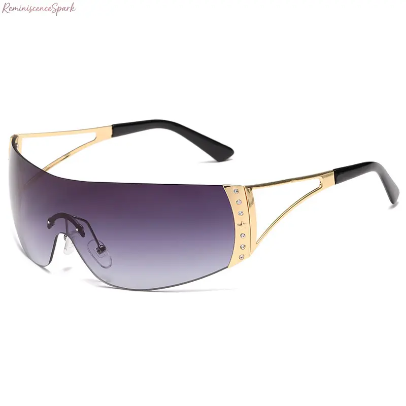 Women’s Integrated One Piece Wrap Around Sunglasses, Fashion Star Embellished Frame with UV400 Protection, Flexible Lightweight Sporty Eyewear, Ideal for Outdoor Activities, Running, Cycling and Everyday Styling
