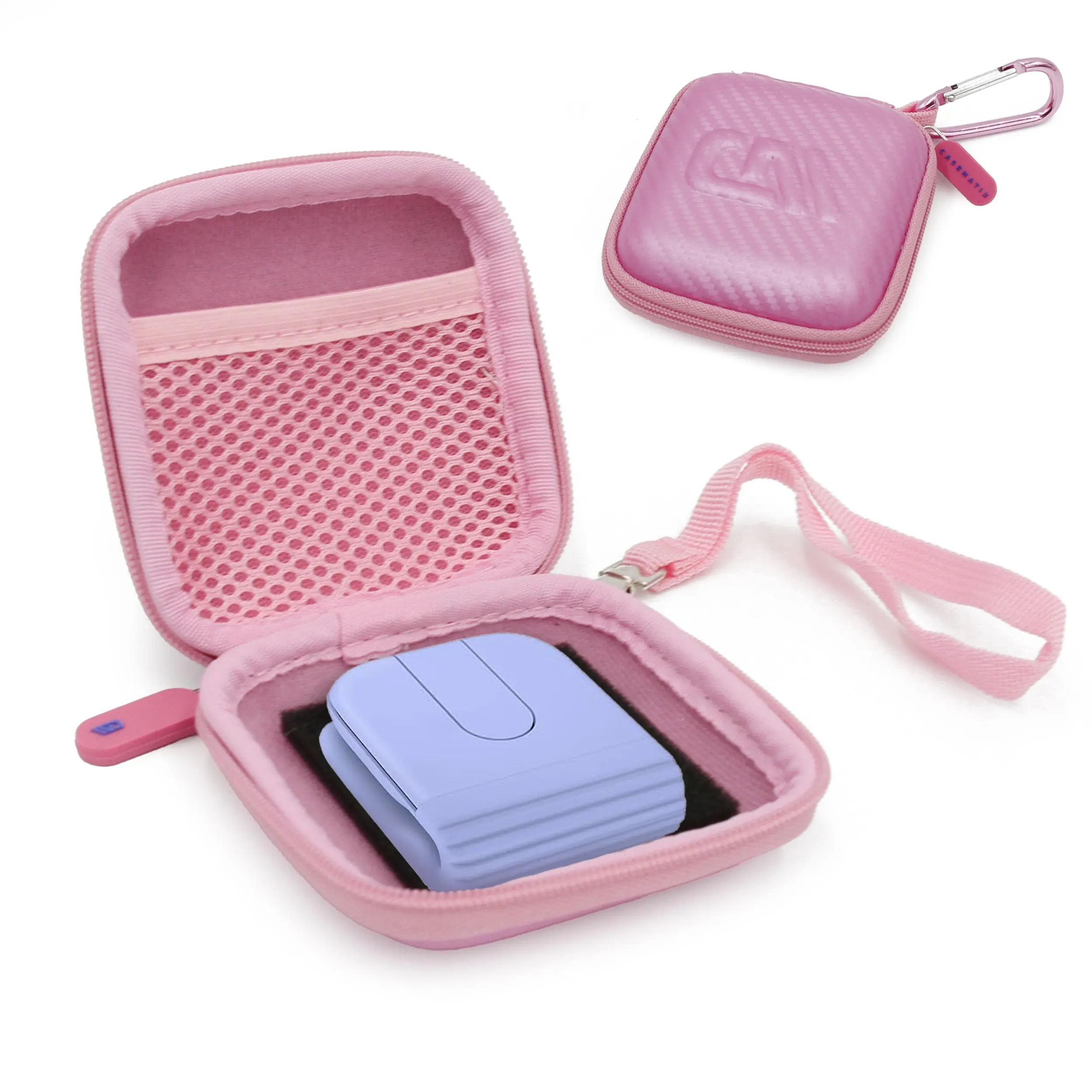 Carrying Case Compatible with Logitech Mobi Fold Foldable Wireless Mouse – Hard Shell EVA Travel Case with Accessory Pocket, Pink