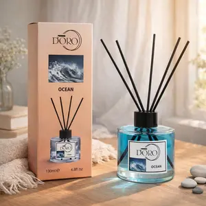 130ml Reed Diffuser Home Fragrance Oil, Long Lasting Aromatherapy Diffuser Set, Scented Air Freshener for Bedroom Living Room Bathroom, Fruit Scent Mango Strawberry Ocean Fragrance, Home Decor Gift, Fragrance Oil Diffusers