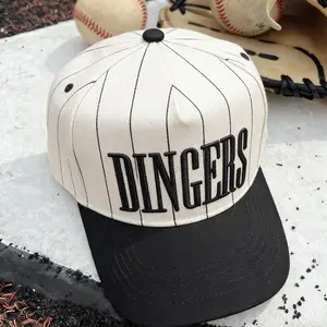 Minimalll-Dingers Stripe Vintage Trucker Hat for Men & Women – 3D Embroidered Baseball Cap, Adjustable Pinstripe Snapback, Retro Game Day Dad Hat for Summer Streetwear