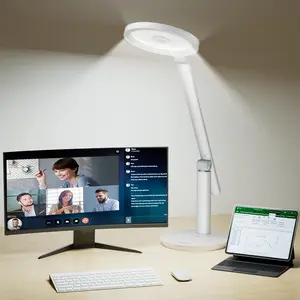 Desk Lamp for  Office, H6 Sunturalux(TM) Eye-Caring Led Desk Light, 800LM Dimmable Desk Lamp with Timer,  Control Tall Desk Reading Light, Table Lamp for Circle Webcam, Study, Bedroom
