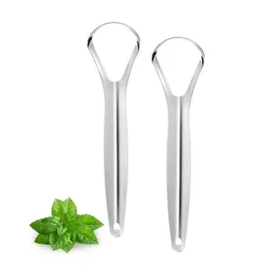tongue scraper,metal tongue scraper for adults,Stainless Steel tongue scraper,Reduce Bad Breath and Fresher Breath (2 Pack, Spoon-Shaped)