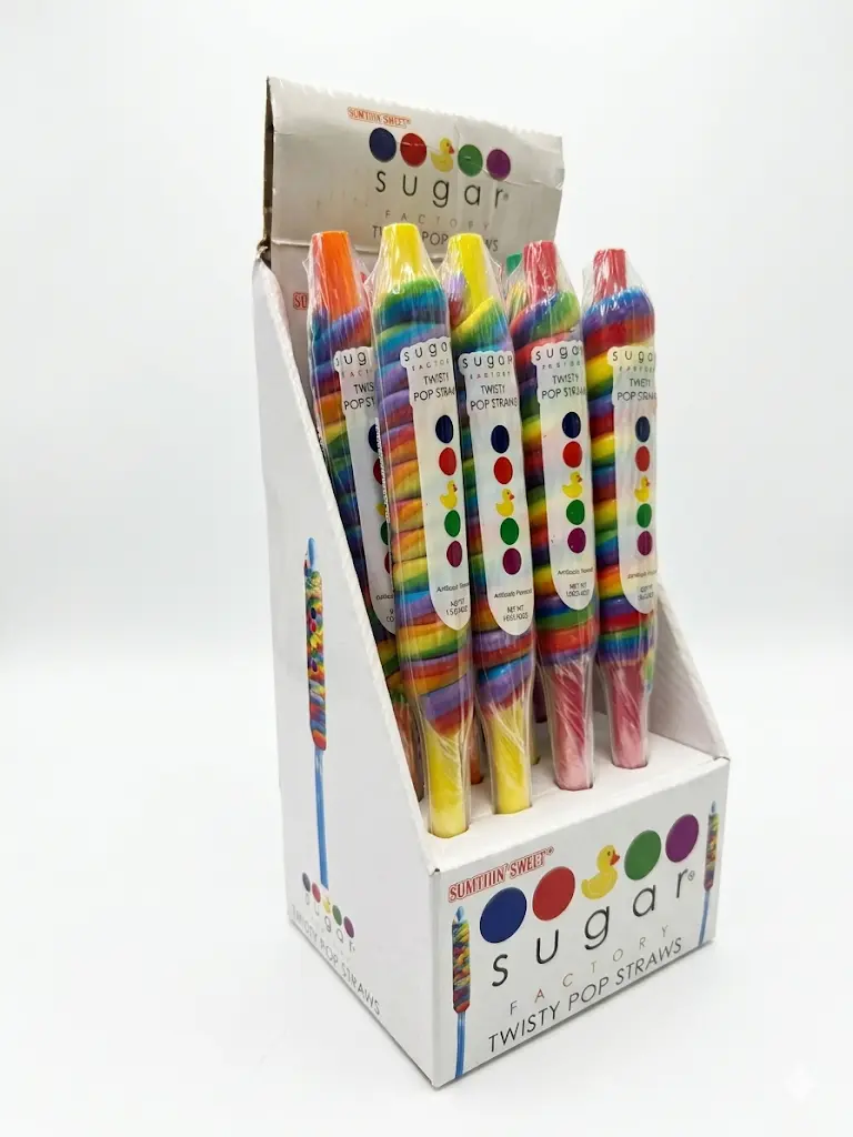 Sugar Factory Twist Lollipop Straw 12 ct Tray 10 inch tall