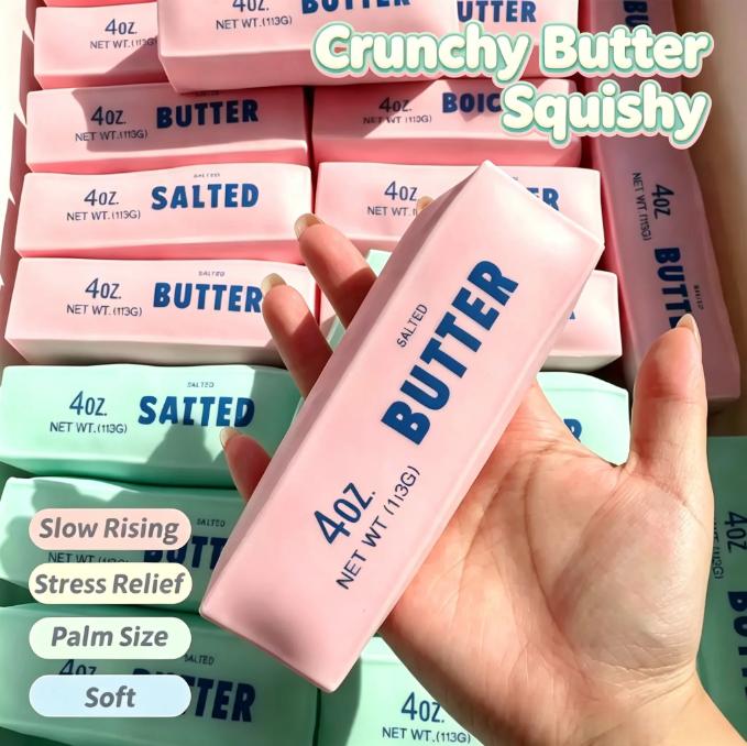 Crunchy Butter Squishy Cheese Sticks Toy,Slow-Rebound Stress Relief Toy Building Blocks,Cute Soft Sensory Toy, Relaxing Desk Toy Squeeze Toy Stress Relief Desk Toy For All Ages,Stress Relief Gift