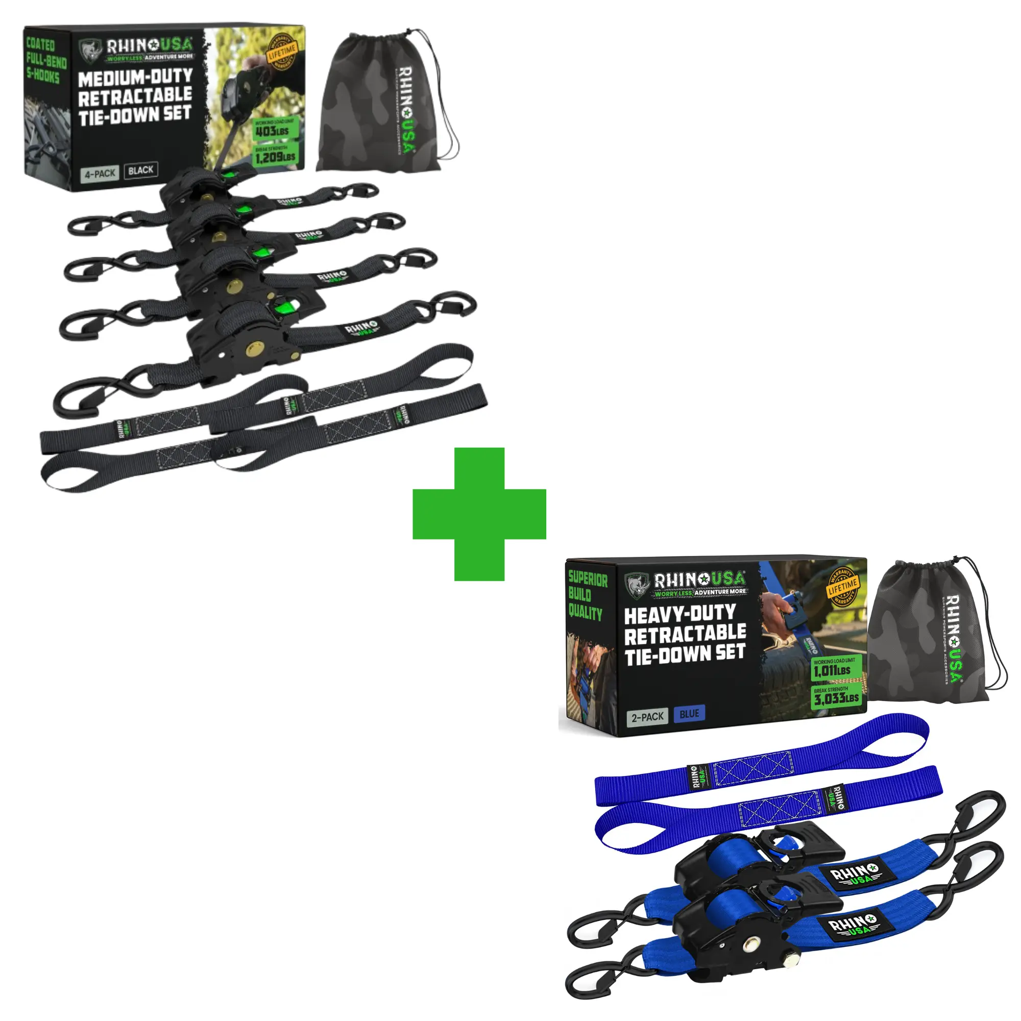 1” BLK 4pc + 2” BLU 2pc