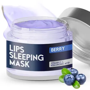 Lip Mask Overnight with Hyaluronic Acid & Collagen, Lip Sleeping Mask for Dry Cracked Lips, Moisturizing, Hydrating, Exfoliating Night Treatment for Lip Care (Strawberry)