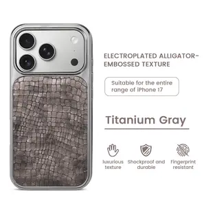 Crocodile Pattern Electroplated Phone Case Large Cutout