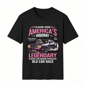 Hellcat Muscle Car Shirt Vintage Racing Graphic Tee Car Guy Automotive T-Shirt