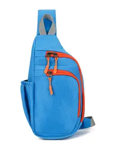 Sporty Chic Crossbody Bag Waterproof Nylon Waist Pack for Women Trendy Color Block Design Durable Everyday Outing Essential