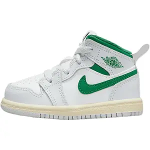Toddler's Jordan 1 Mid Summit White/Pine Green (DQ8425 142)