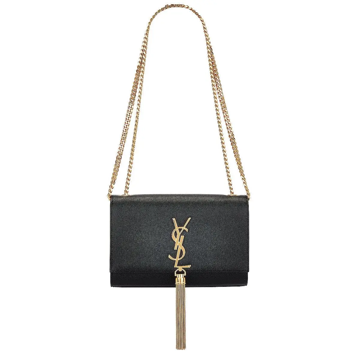 Pre-owned Yves Saint Laurent Leather Shoulder Bags New! Small Kate Tassel Chain Bag in Nero