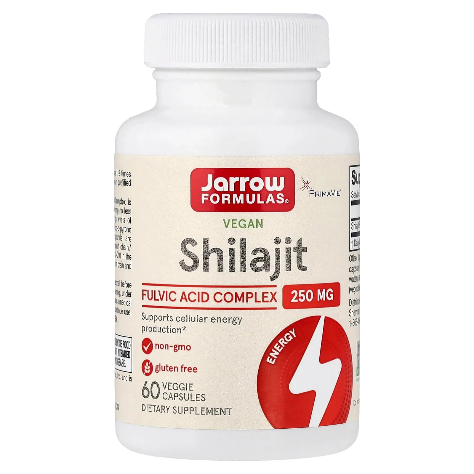 Jarrow Formulas Vegan Shilajit, 250 mg, 60 Veggie Capsules