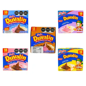 Ricolino Duvalin 4 Flavors Creamy Pudding-Like Candies Hazelnut Vanilla Strawberry Sweet Dessert Chocolate 18 Pieces