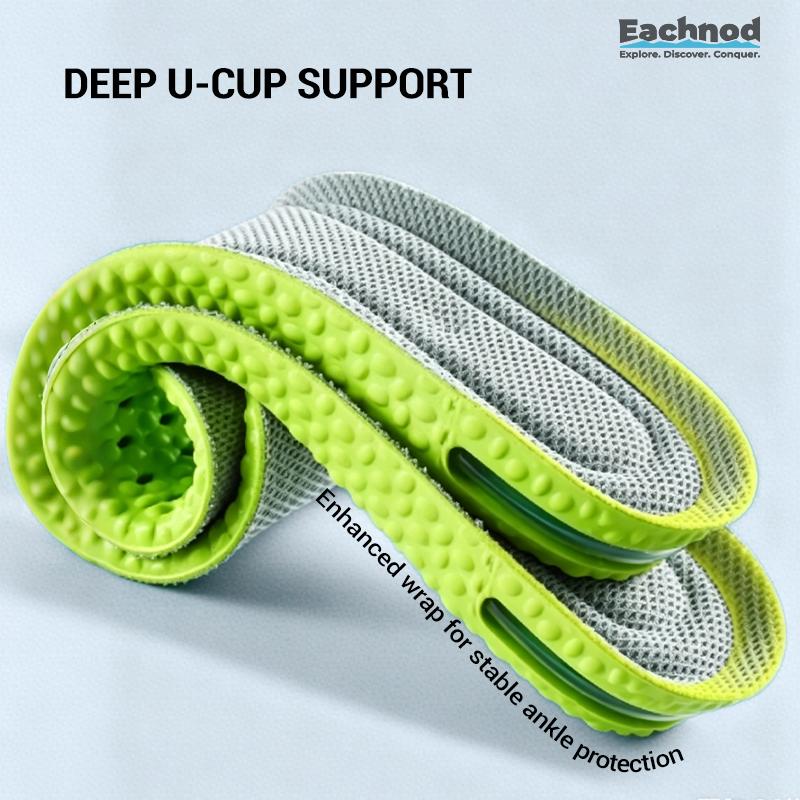 Comfortable Insoles with Air Cushion Height-Increasing Effect and Arch Support