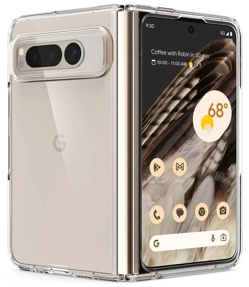 Clear Case for Google Pixel Fold, Slim Transparent Hard Phone Cover