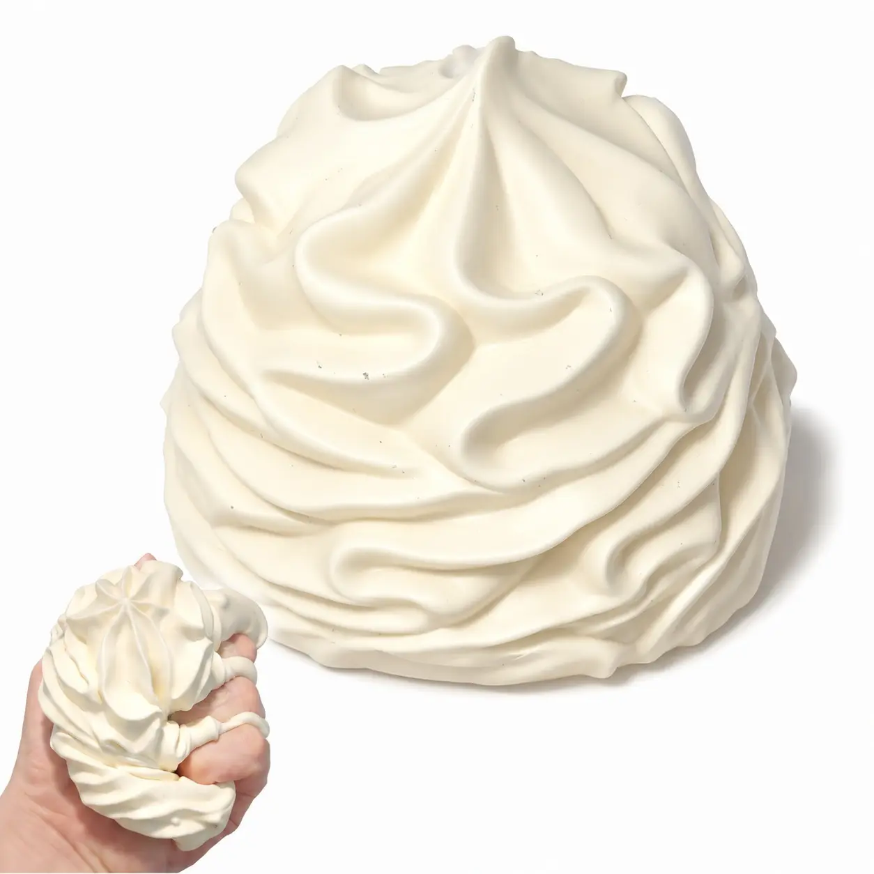 Creamy Milk Puff Squeeze Toy, Fluffy Cream Shaped Squishy Toy, Soft Stress Relief Fidget Toy for Kids and Adults