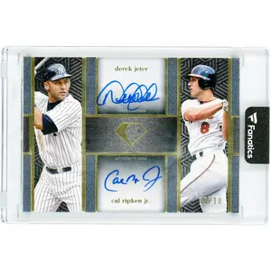 Derek Jeter and Cal Ripken Jr. Autographed 2024 Topps Diamond Icons Dual On Card Autograph #IDA-JRJ #5/10 Card - Fanatics Authentic Certified