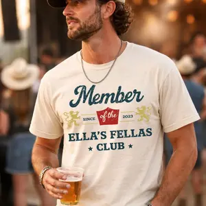 Ellas Fellas Club T-Shirt, Western Country Concert Graphic Shirt, Vintage Rodeo Music Fan Tee, Unisex Oversized Casual Apparel, Gift For Her Him RMO