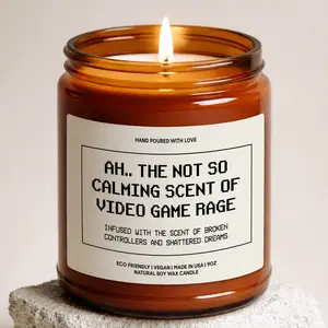 MAKEAGIFT The Not So Calming Scent Of Video Game Rage Candle, Gamer Humor Gifts, Funny Gaming Candles, Gag Gift, Valentines Gift For Gamer