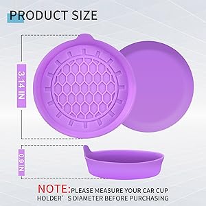 4-Pack Silicone Universal Coasters for Car Cup Holders, Deep Cup Shape, Water-Resistant, High-Temperature-Resistant, Non-Slip, Easy-to-Clean, Scratch-Proof, Unique Finger Slot Design for Cars, SUVs, Boats