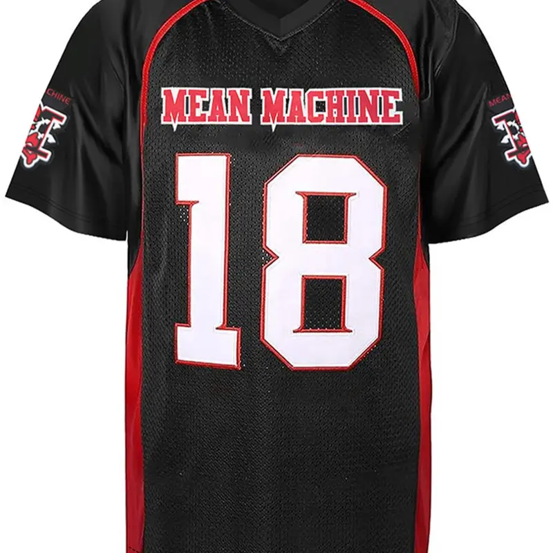 Men's American Football Jersey V Neck Uniform, Short Sleeves Embroidery Sports T-Shirt, Casual Loose-Fitting Long Sleeve Top, Embroidery Sportswear