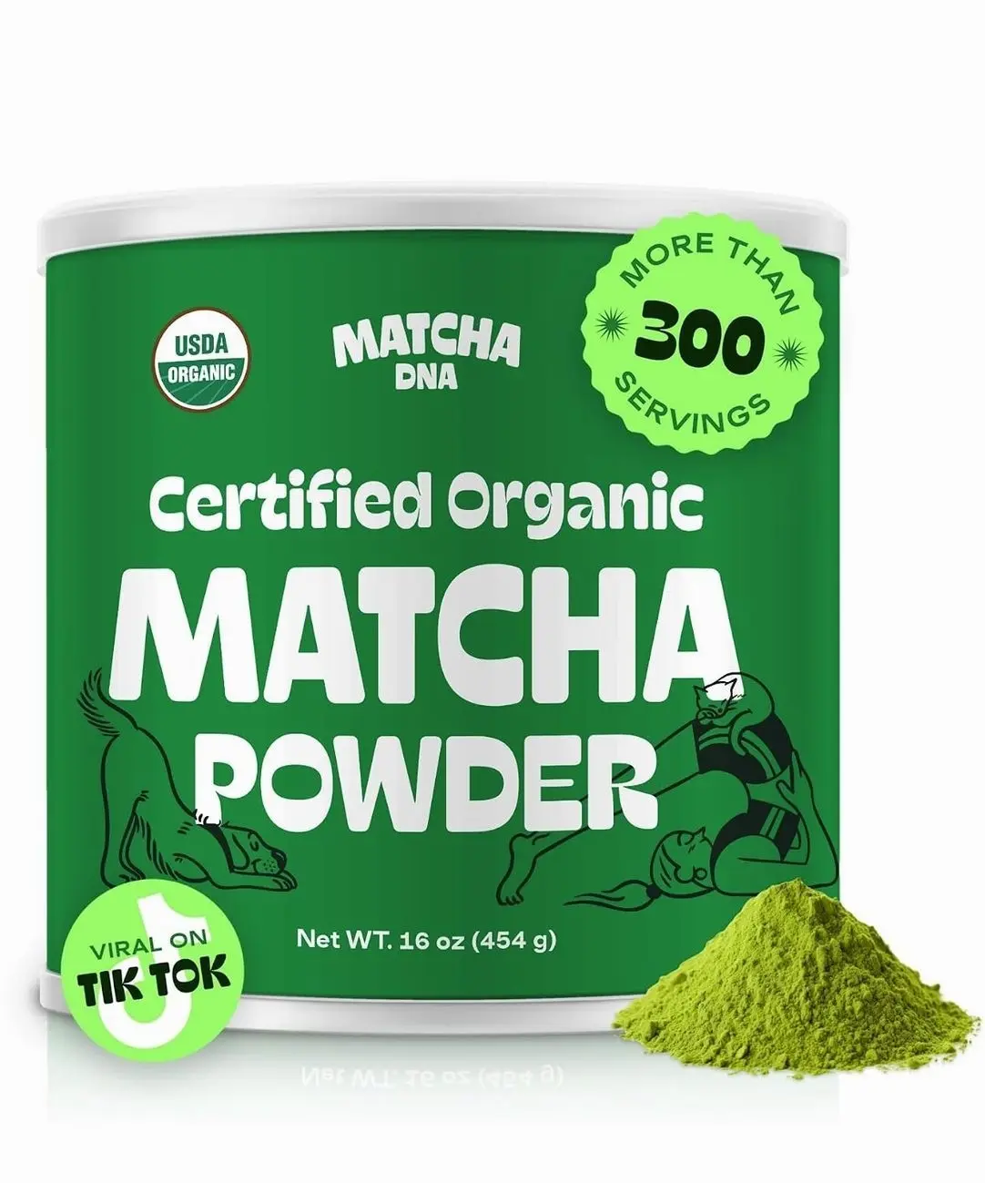 MATCHA DNA Certified Organic Matcha Green Tea Powder (16 oz TIN CAN)