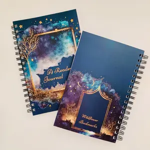 Celestial Reading Journal with 200 book reviews, Monthly Reading stats, Star Rating, and Genre Tracker