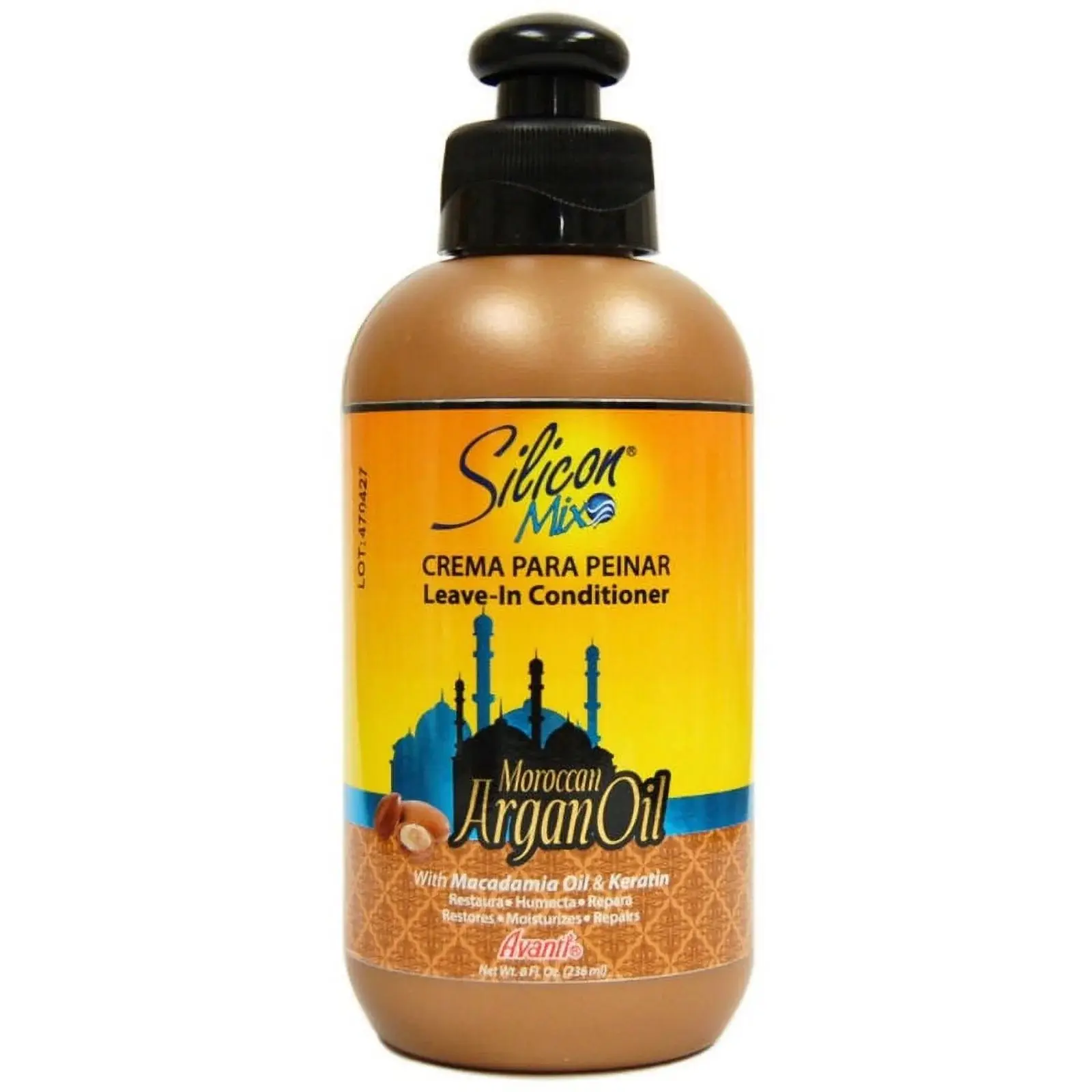 Avanti Silicon Mix Argan Oil with Macadamia Oil & Keratin 8 Ounce for All Hair Types Moisturizing Restoring Properties