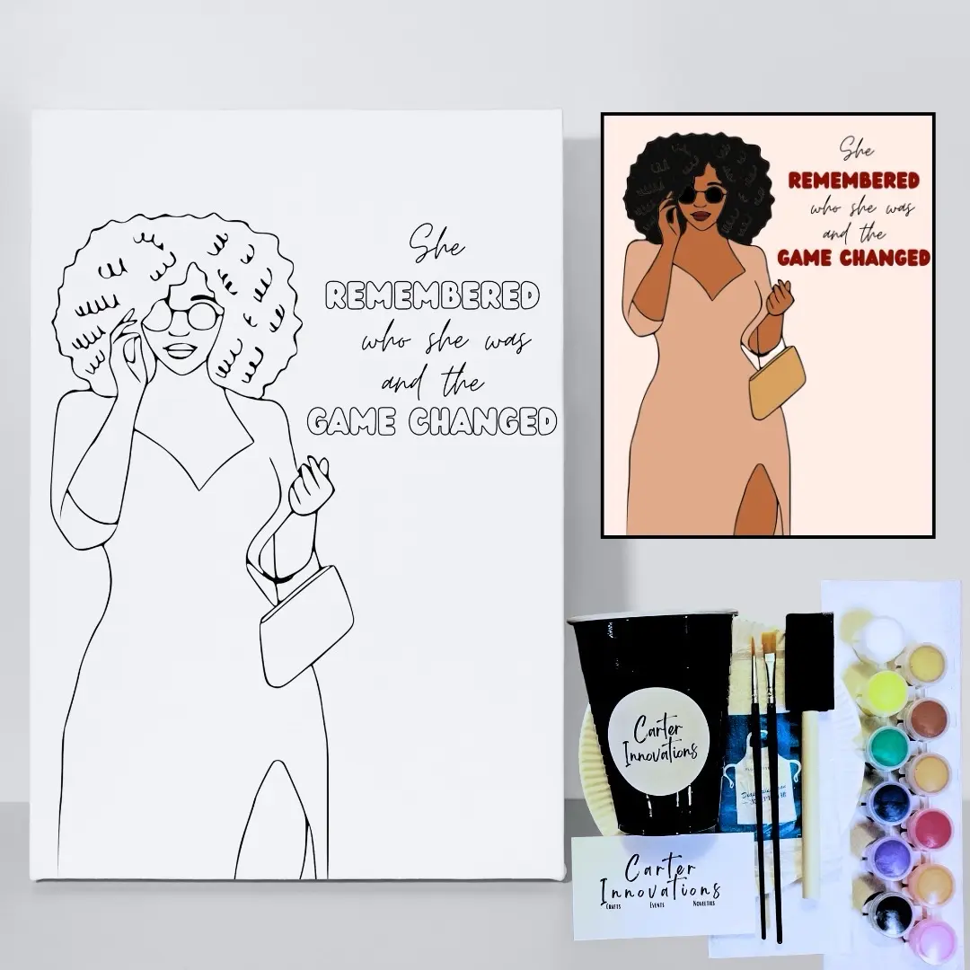 Game Changer | Affirmation | Sip and Paint | Coloring Canvas