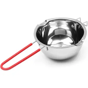 Double Boiler Pot with Heat Resistant Handle Stainless Steel Melting Bowl for Melting Chocolate Candy Butter Cheese Caramel Soap Wax Making 600ML