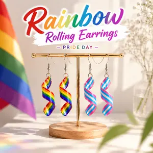 2Pair Rainbow Pride Earrings Pansexual Bisexual LGBTQ Pride Accessories for Women Jewelry