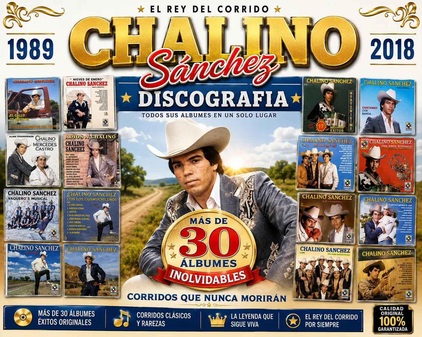 Chalino Sanchez Discography 16GB Flash Drive, Music Collection Data Storage Device for Computers & Office Use